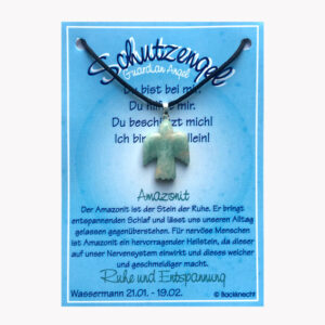 Anhänger Schutzengel Bestseller (große Karte) € 3,50/Stück VE=3/Set - Amazonit - Wassermann VE=3