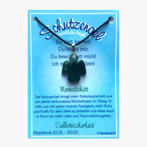 Anhänger Schutzengel Bestseller (große Karte) € 3,50/Stück VE=3/Set - Moosachat - Steinbock VE=3