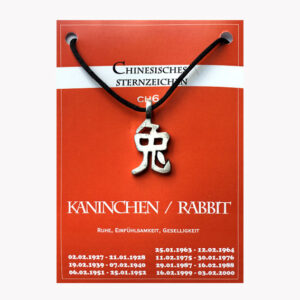 Anhänger Chinesische Sternzeichen (große Karte) ab € 3,-/Stück VE=3/Set - Hase VE=3