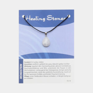 Healing Stones Edelsteinanhänger (große Karte) € 4,99/Stück VE=3/Set - Mondstein VE=3