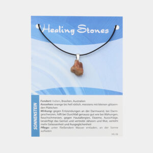 Healing Stones Edelsteinanhänger (große Karte) € 4,99/Stück VE=3/Set - Sonnenstein VE=3