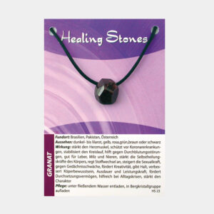 Healing Stones Edelsteinanhänger (große Karte) € 4,99/Stück VE=3/Set - Granat VE=3