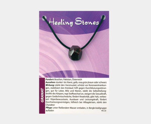 Healing Stones Heilsteine Anhänger mit Beschreibungskarte