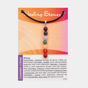 Healing Stones Edelsteinanhänger (große Karte) € 4,99/Stück VE=3/Set - Chakren/Chakra VE=3