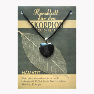 Anhänger Herzblatt Bestseller (große Karte) € 3,50/Stück VE=3/Set - Hämatit - Skorpion VE=3