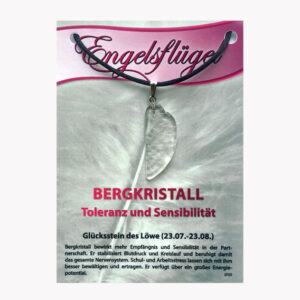 Anhänger Engelsflügel Bestseller (große Karte) € 3,50/Stück VE=3/Set - Bergkristall - Löwe VE=3