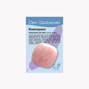 Kleine/Große GSK Sternzeichen - Dein Glücksstein (kleine Karte) € 2,20/Stück VE=3/Set - Rosenquarz - Stier VE=3