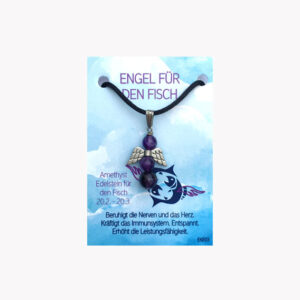 Ein Engel für dich Edelstein Anhänger (kleine Karte) € 3,-/Stück VE=3/Set - Amethyst - Fisch VE=3