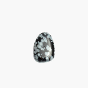 Anhänger Trommelstein gebohrt € 2,30/Stück VE=3 - Trommelstein gebohrt Schneefl.Obsidian VE=3