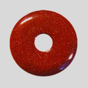 Anhänger Donut in verschiedenen Steinsorten ab € 2,50/Stück VE=3 - 51022 Donut Goldfluss rot 35mm