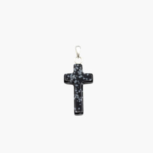 Anhänger Kreuz mit Öse ab € 2,70/Stück VE=3 - Kreuz mit Öse Schneeflockenobsidian VE=3