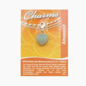 Kleine/Große GSK Charm Schutzengel und Herz (kleine Karte) € 2,75/Stück VE=3/Set - 477-02 Kleine Karte Charm Herz Amazonit VE=3