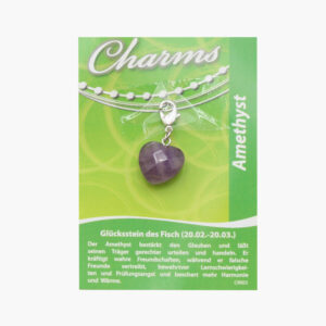 Kleine/Große GSK Charm Schutzengel und Herz (kleine Karte) € 2,75/Stück VE=3/Set - 477-03 Kleine Karte Charm Herz Amethyst VE=3