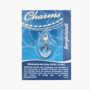 Kleine/Große GSK Charm Schutzengel und Herz (kleine Karte) € 2,75/Stück VE=3/Set - 477-05 Kleine Karte Charm Herz Bergkristall VE=3