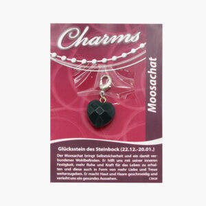 Kleine/Große GSK Charm Schutzengel und Herz (kleine Karte) € 2,75/Stück VE=3/Set - 477-08 Kleine Karte Charm Herz Moosachat VE=3