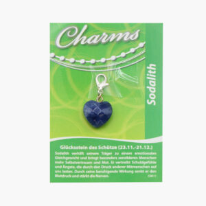 Kleine/Große GSK Charm Schutzengel und Herz (kleine Karte) € 2,75/Stück VE=3/Set - 477-11 Kleine Karte Charm Herz Sodalith VE=3