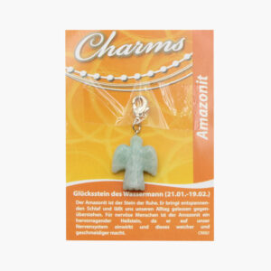 Kleine/Große GSK Charm Schutzengel und Herz (kleine Karte) € 2,75/Stück VE=3/Set - 479-02 Kleine Karte Charm Schutzengel Amazonit VE=3