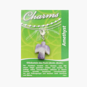 Kleine/Große GSK Charm Schutzengel und Herz (kleine Karte) € 2,75/Stück VE=3/Set - 479-03 Kleine Karte Charm Schutzengel Amethyst VE=3