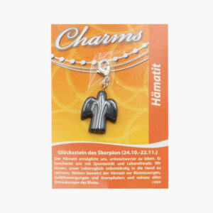 Kleine/Große GSK Charm Schutzengel und Herz (kleine Karte) € 2,75/Stück VE=3/Set - 479-06 Kleine Karte Charm Schutzengel Hämatit VE=3