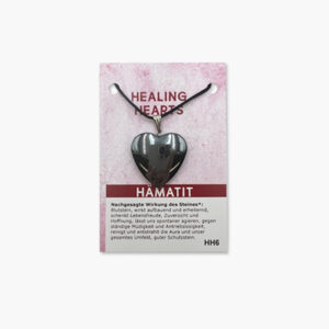 Kleine/Große GSK Anhänger Healing Hearts Herz groß mit Öse (kleine Karte) € 3,-/Stück VE=3/Set - Hämatit VE=3