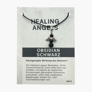 Anhänger Healing Angels Engel (große Karte) - 103-13 Healing Angels Obsidian Schwarz AN13