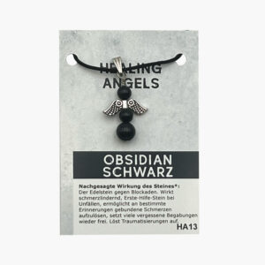 Kleine/Große GSK Anhänger Healing Angels mit Öse (kleine Karte) ab € 3,-/Stück VE=3/Set - Obsidian schwarz VE=3