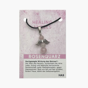 Kleine/Große GSK Anhänger Healing Angels mit Öse (kleine Karte) ab € 3,-/Stück VE=3/Set - Rosenquarz VE=3