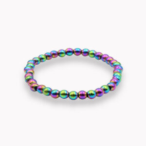 Edelstein Armband für Kinder zart Kugel 4 mm - 1708 Armband Kugel 4 mm Kinder Hämatin Multicolor