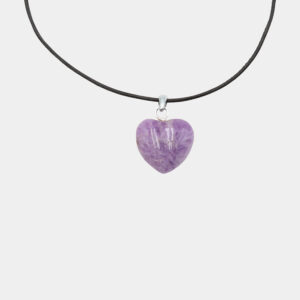 Anhänger Herz mit Öse groß bauchig, VE=5 € 3,-/Stück - 1351 Herz mit Öse groß bauchig Amethyst VE=5